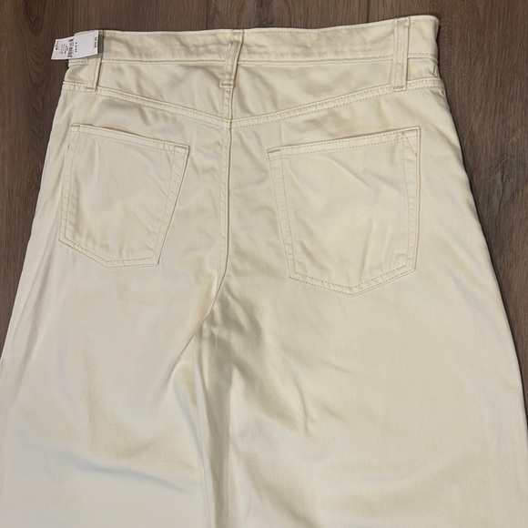 NWT Gap Wide-Leg Baggy Mid-Rise Cream Pants Size 8 Petite Relaxed Fit - Picture 14 of 16